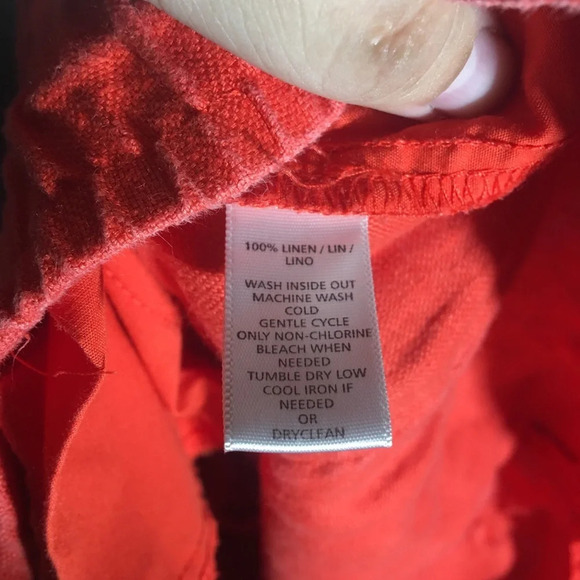 Womens Loft Trousers Red Spring Summer Lagenlook Linen Work Office Career Casual - Picture 6 of 6